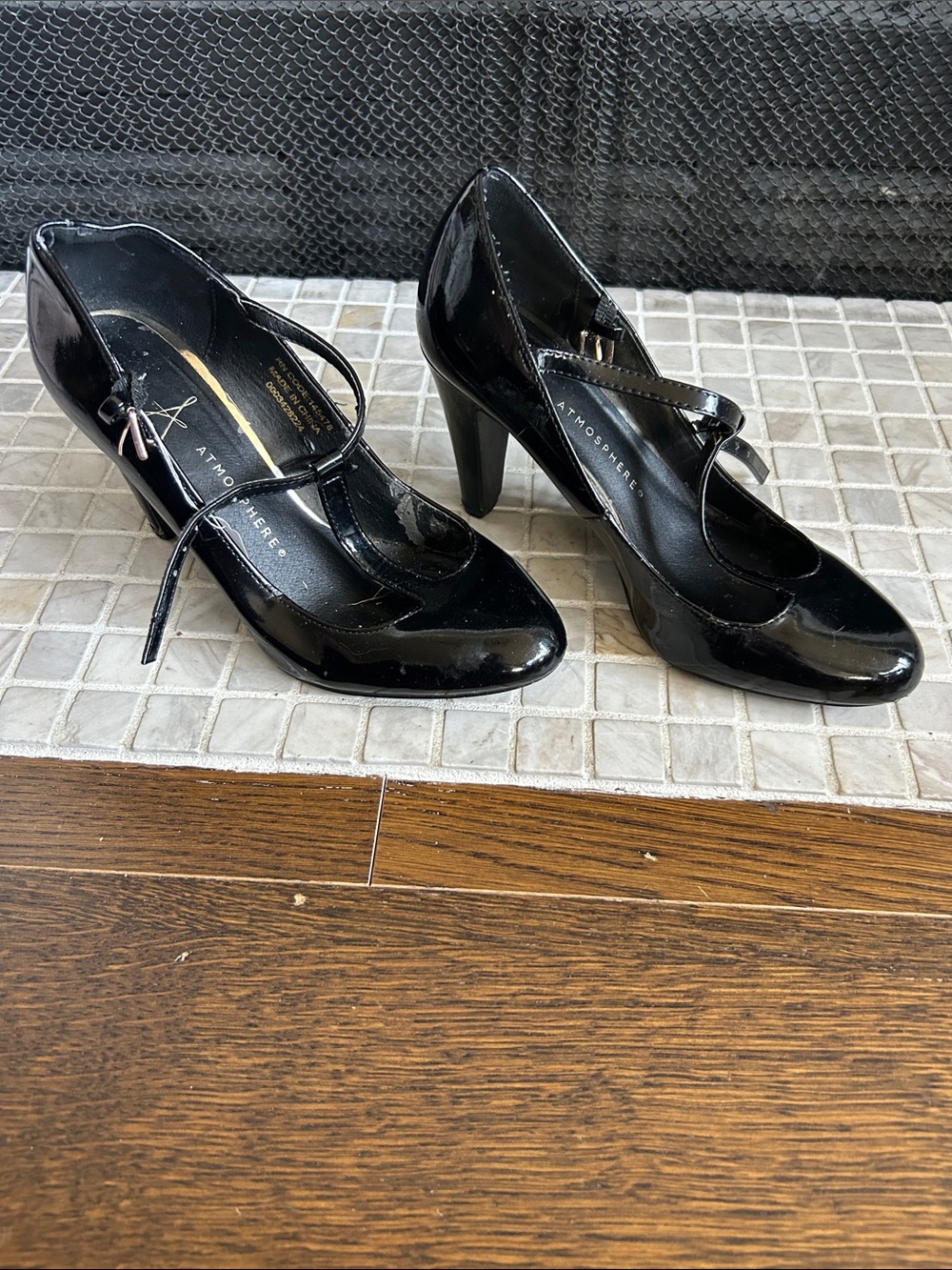 Atmosphere Retro T-Strap Mary Janes Vegan Patent Leather